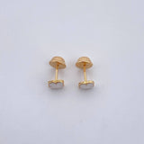 Topos Trebol 0.65gr / Electroestatico Blanco Oro Amarillo 18K $
