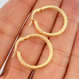 Hoop Earrings Mary 1.55gr / 1in / 18K Gold $