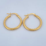 Hoop Earrings Mary 1.55gr / 1in / 18K Gold $