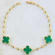 Bracelet GC Clover Green 5.7gr / 8.3in / 18K Yellow Gold Nac.Esp. ©