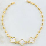 Bracelet GC White Clover 4.95gr / 7.3in / 18K Yellow Gold Nac.Esp. ©