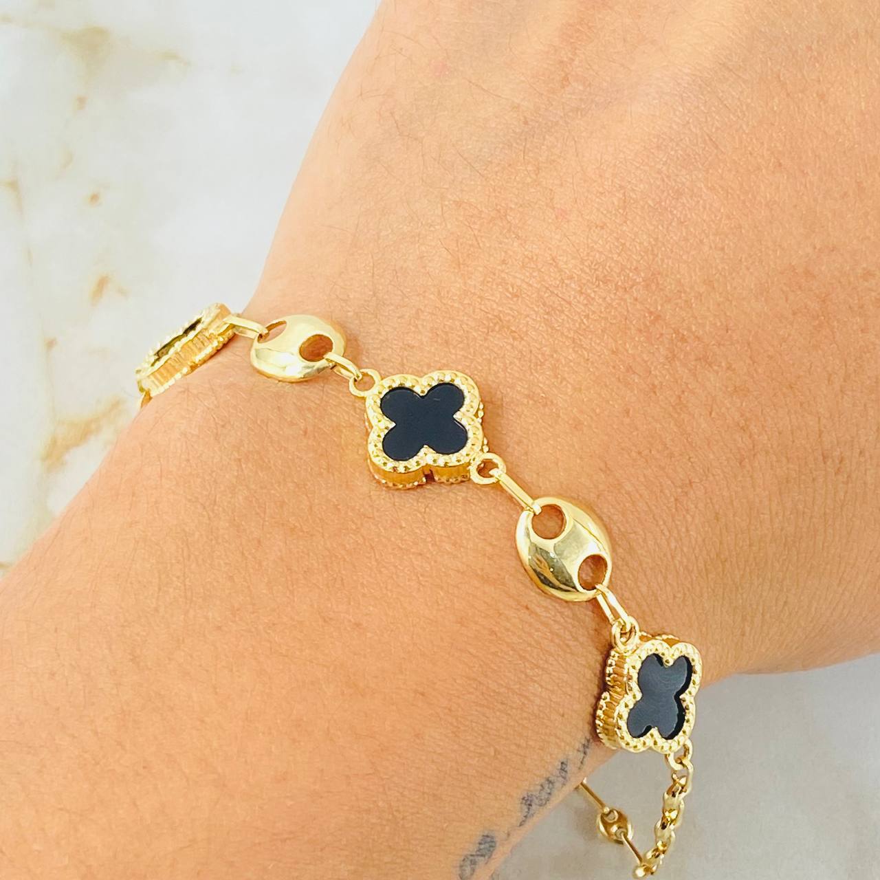 Bracelet GC Black Clover 6.1gr / 7.3in / 18K Yellow Gold Nac.Esp. ©