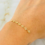 Herraje Retazo GC 7 Eslabones 0.45gr / 1 3/4 in / 3.2mm Oro Amarillo 18K