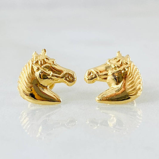 Stud Earrings Horse 0.9gr / 18K Gold