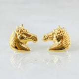 Stud Earrings Horse 0.9gr / 18K Yellow Gold ©