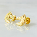 Stud Earrings Horse 0.9gr / 18K Yellow Gold ©