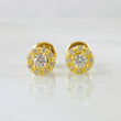 Stud Earrings Halo 0.95gr / 5mm 18K Yellow Gold *