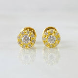 Stud Earrings Halo 0.95gr / 5mm 18K Yellow Gold *
