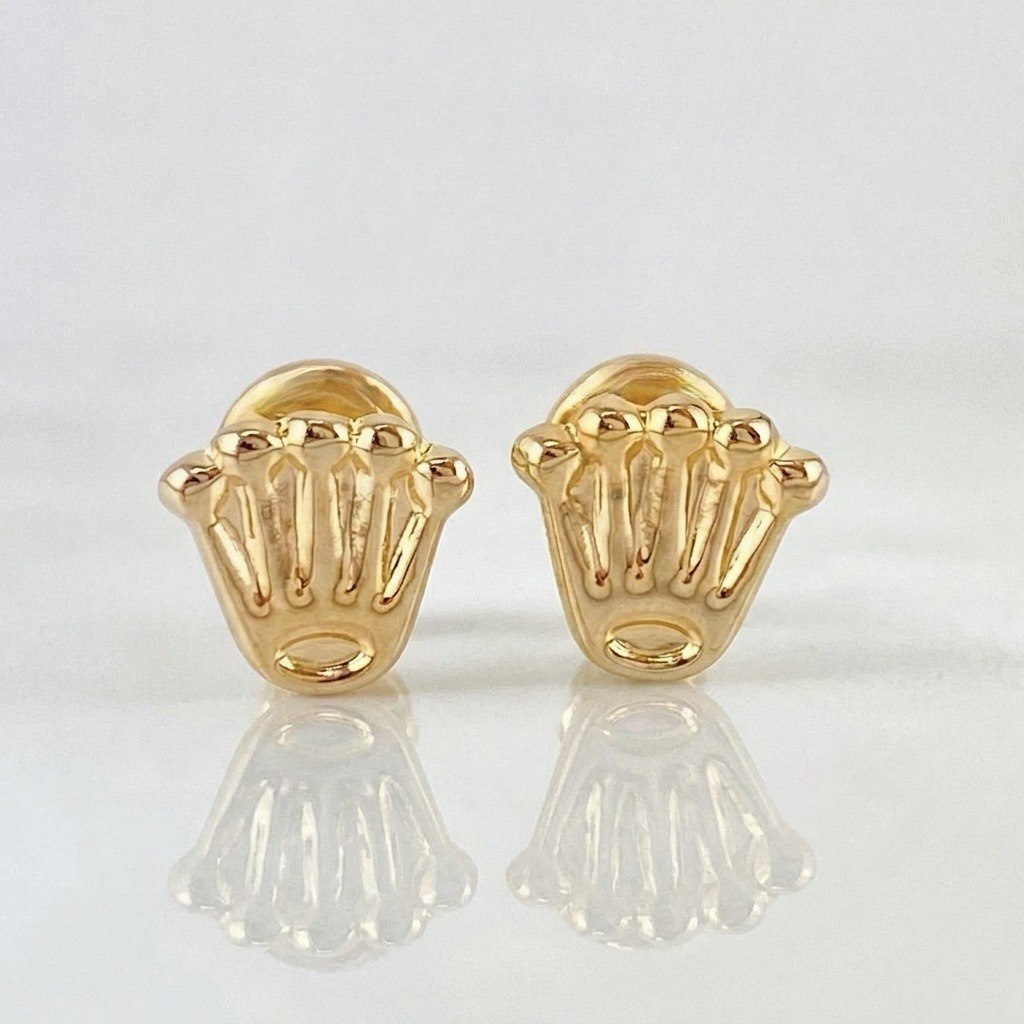 Stud Earrings Corona 0.6 g / in / 6.8 mm Yellow Gold 18K