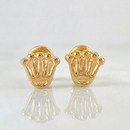 Stud Earrings Corona 0.6 g / in / 6.8 mm Yellow Gold 18K