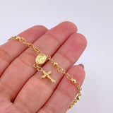 Pulso Denario Virgen Milagrosa 2.5g / 6 3/4 in / 3.1mm Oro Amarillo 18K