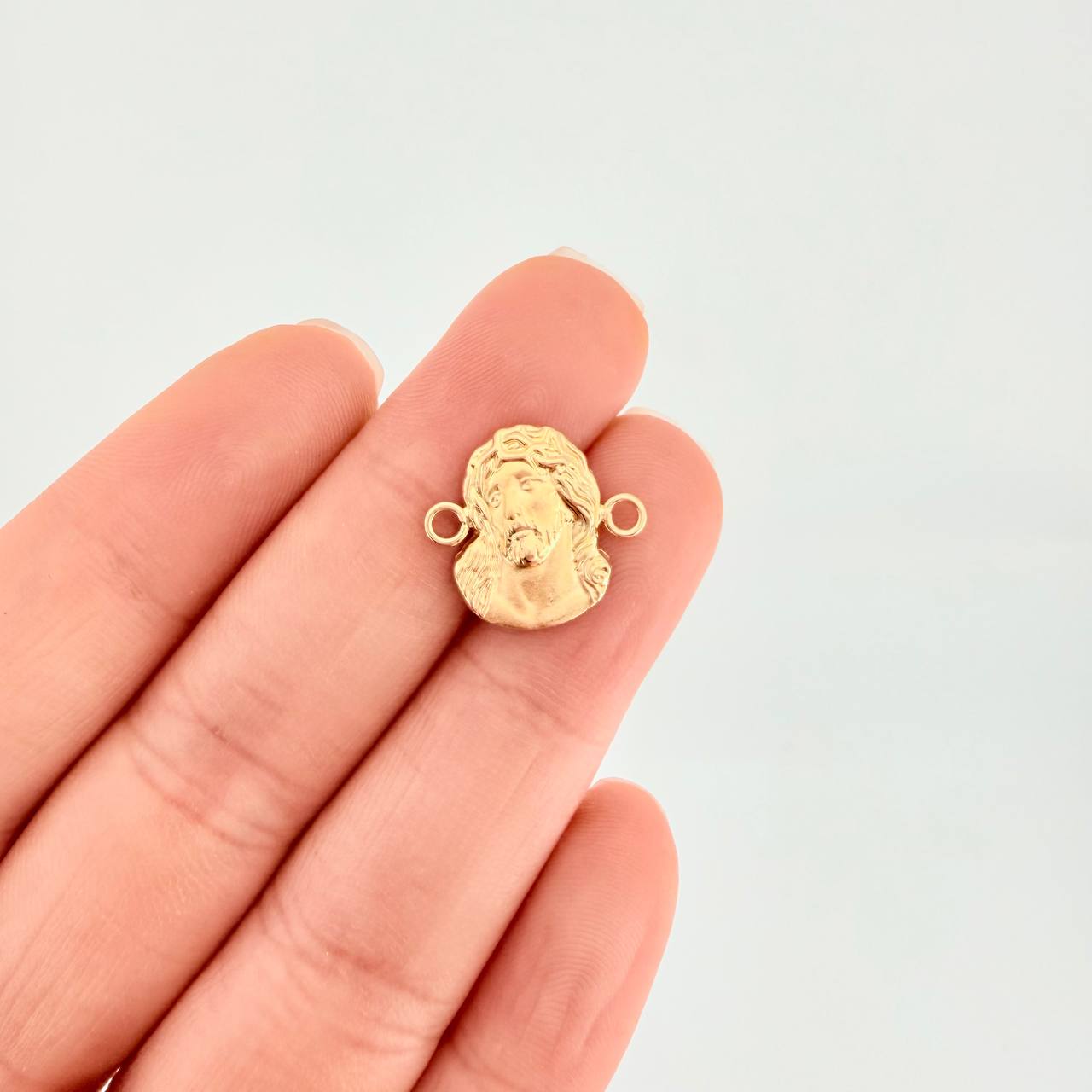 Herraje Rostro de Cristo 0.8g / 3/4 in Oro Amarillo 18K