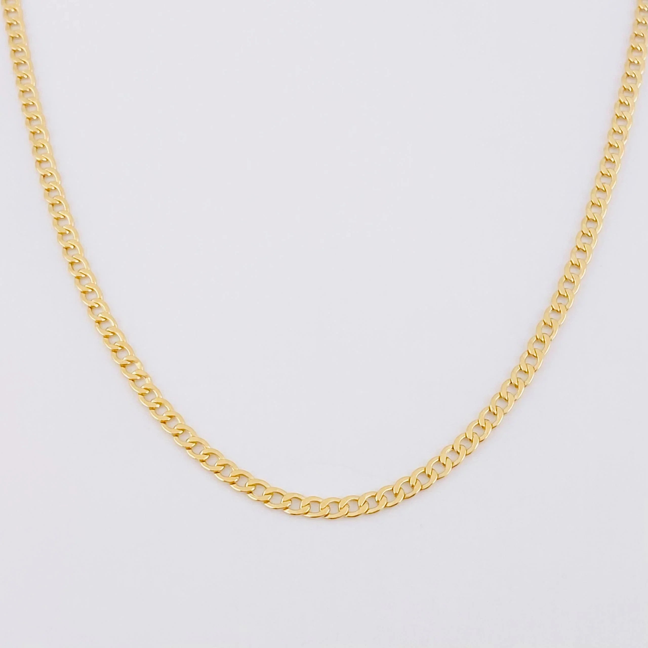 Cadena Cubana 3g / 60cm / 2.4mm Oro Amarillo 18K