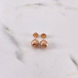Stud Earrings Bead 0.85gr / 7mm Diamond Cut 18K Rose Gold $