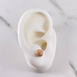 Stud Earrings Bead 0.85gr / 7mm Diamond Cut 18K Rose Gold $