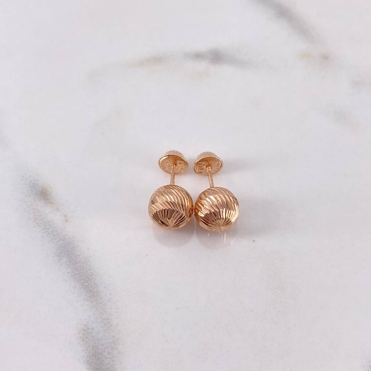 Topos Bola 0.95gr / 8mm Diamantados Oro Rosa 18K $