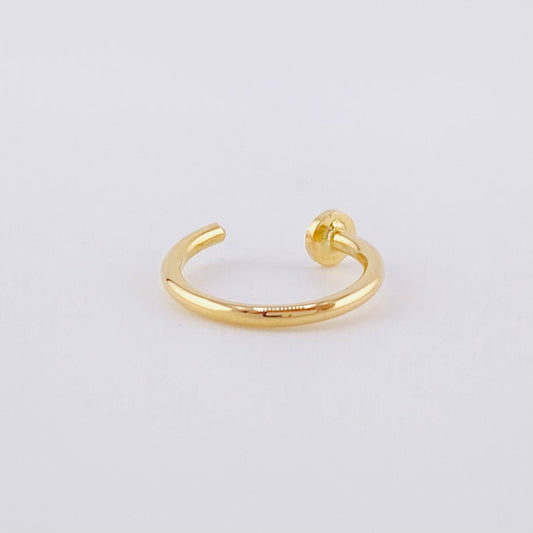Circular Simulated Earcuff Piercing 0.3 g / 1/2 in 18K Yellow Gold
