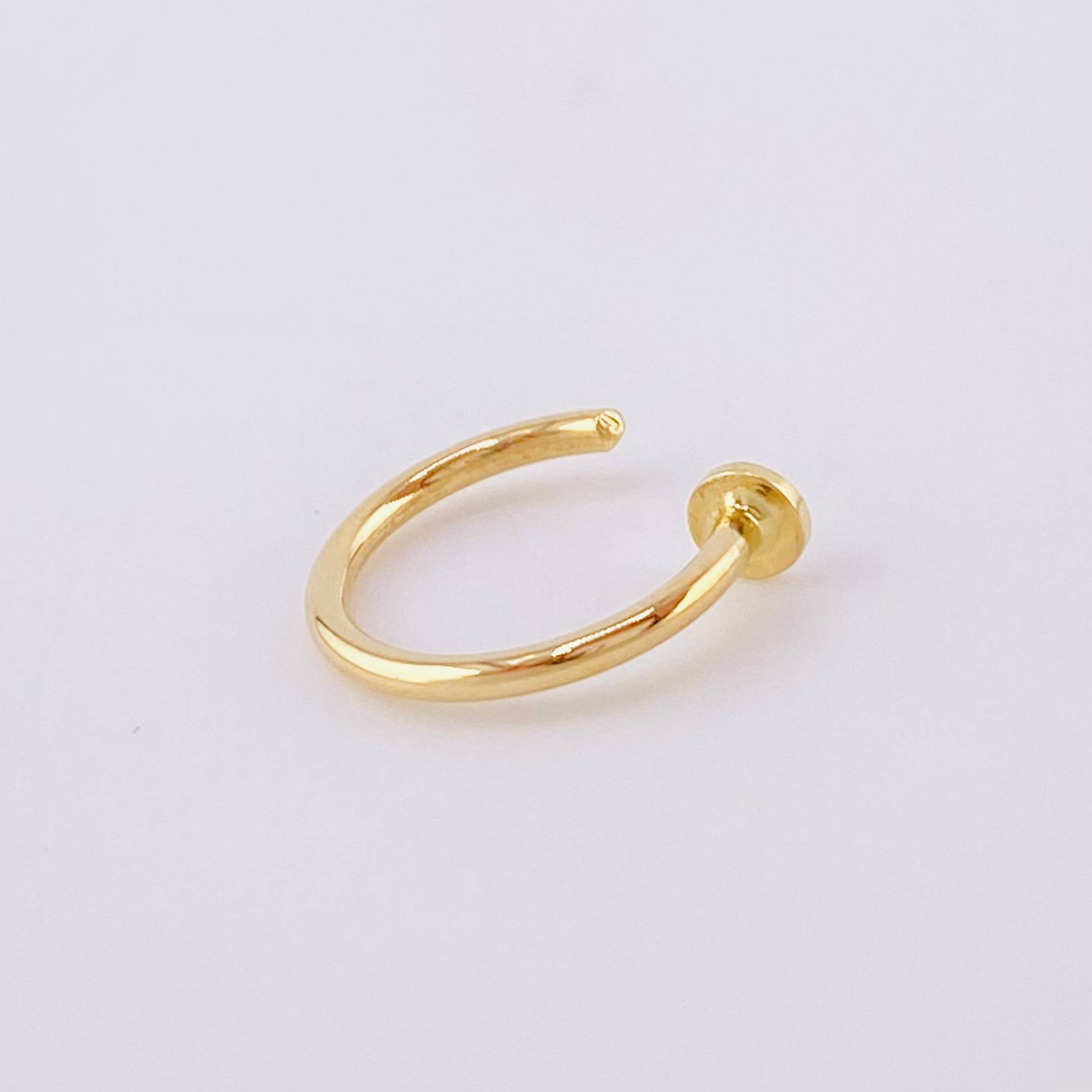Piercing Earcuff Simulador Circular 0.3 g / 1/2 in Oro Amarillo 18K