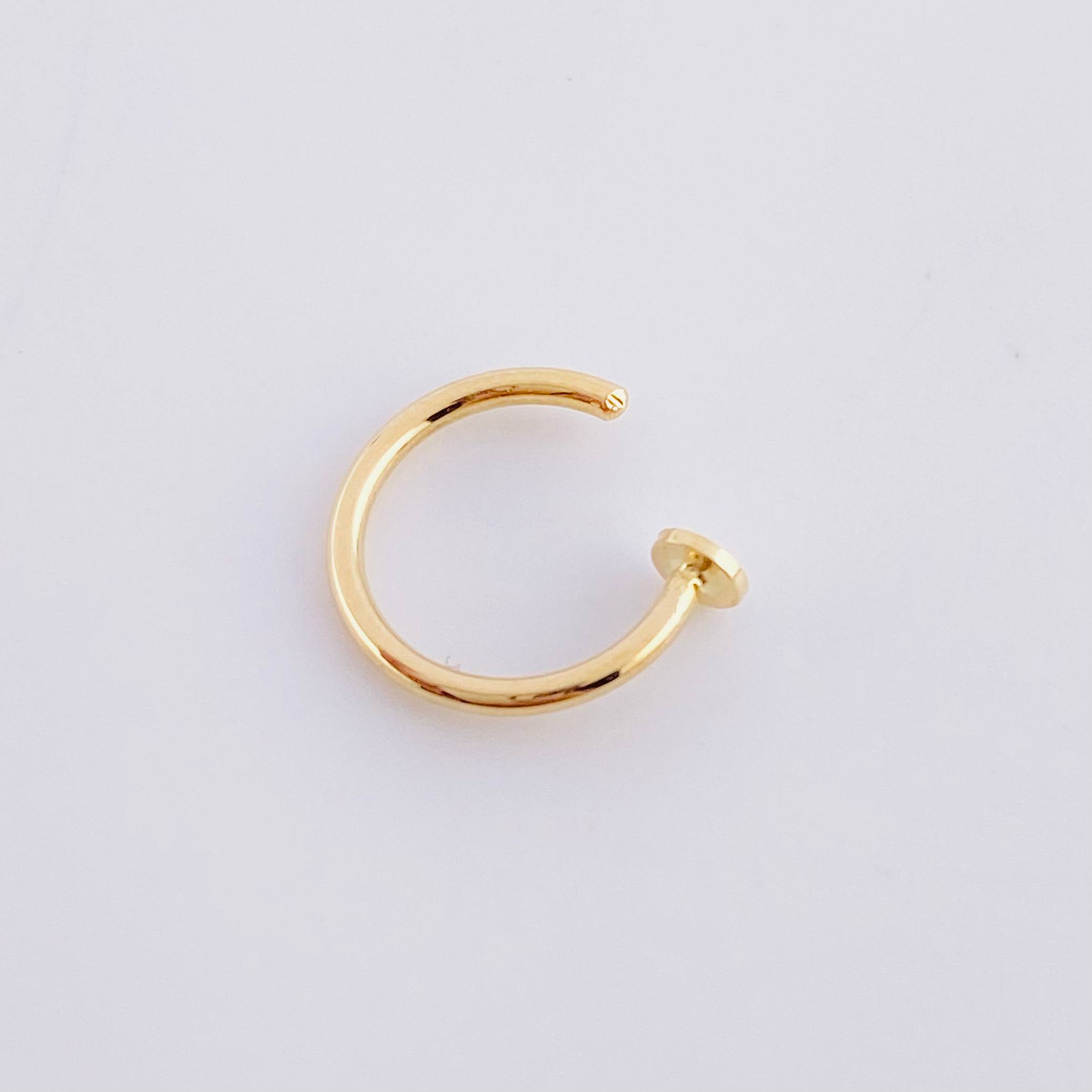 Piercing Earcuff Simulador Circular 0.3 g / 1/2 in Oro Amarillo 18K