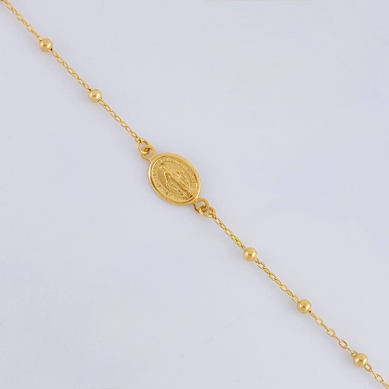 Pulso Denario Virgen Milagrosa 1.7 g / 7 in / 1.8 mm Oro Amarillo 18K
