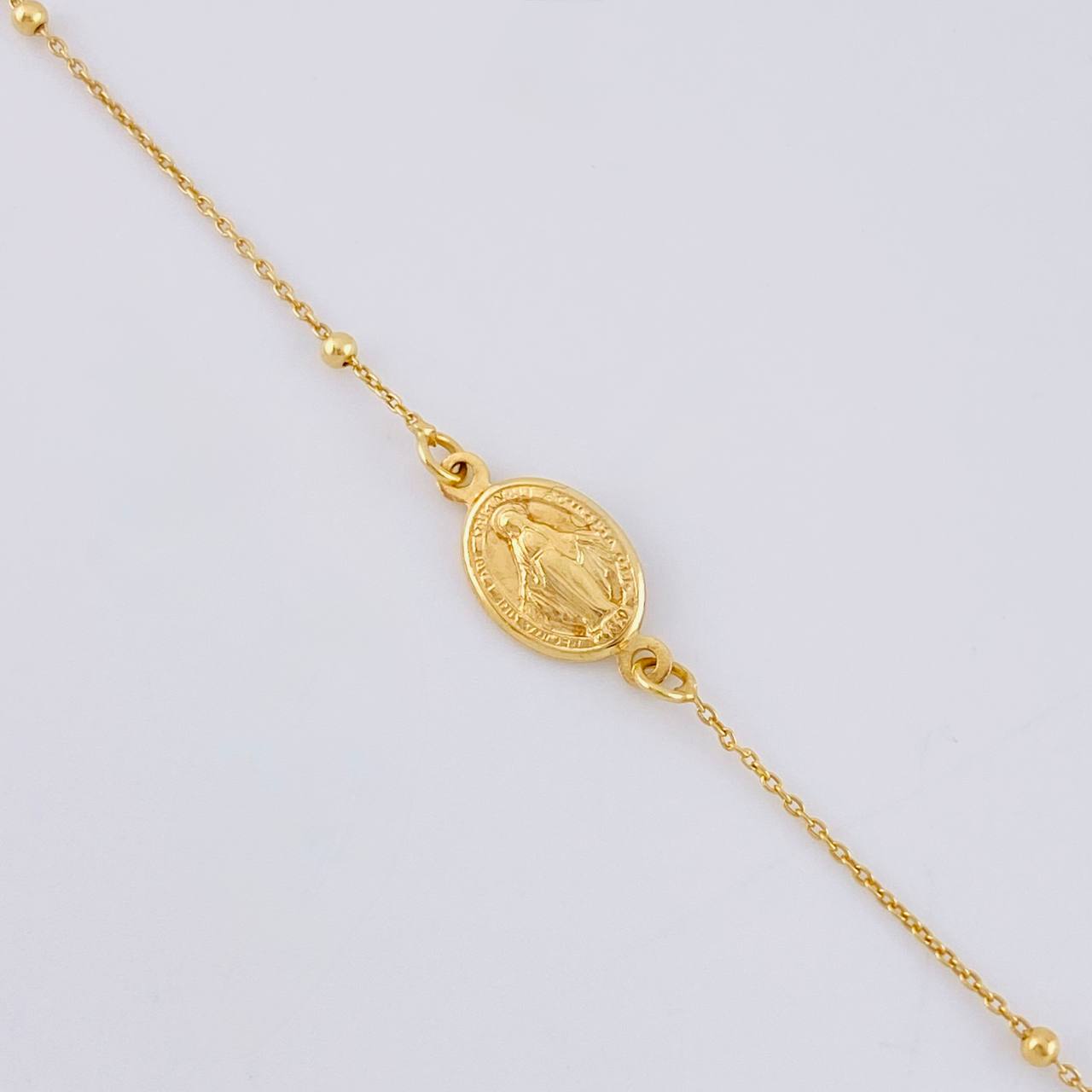 Pulso Denario Virgen Milagrosa 1.5 g / 8 in / 1.5 mm Oro Amarillo 18K