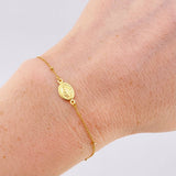 Pulso Denario Virgen Milagrosa 1.5 g / 8 in / 1.5 mm Oro Amarillo 18K