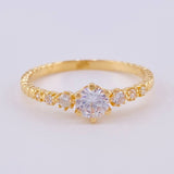 Anillo Solitario Chispa Escalada 2gr / T7 1/2 / Oro Amarillo 18K ©