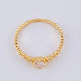 Anillo Solitario Chispa Escalada 2gr / T7 1/2 / Oro Amarillo 18K ©
