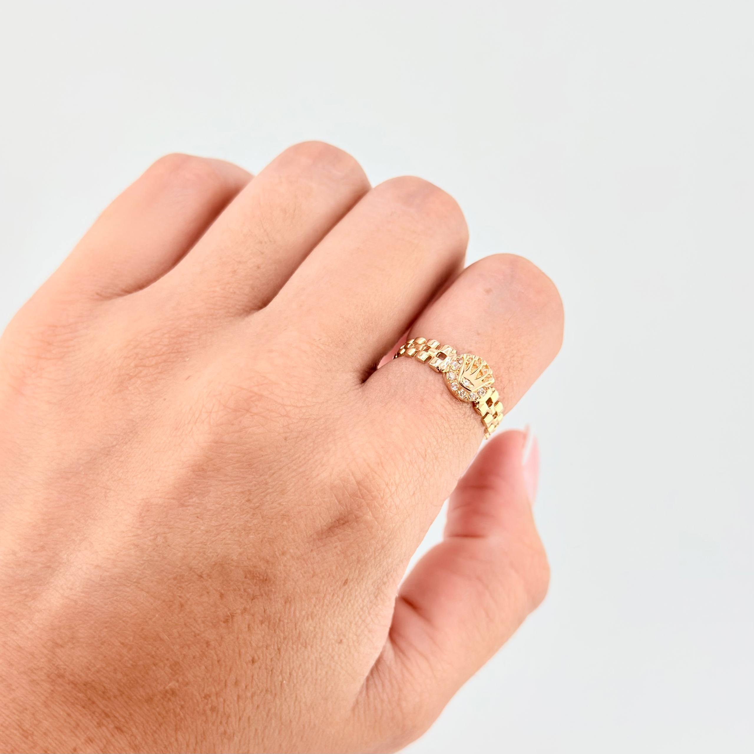Anillo Correa Corona 2.5gr / T6 1/4 / Oro Amarillo 18K ©