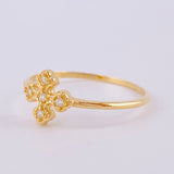 Anillo Cruz Floreada 1.15gr / T6 1/2 / Oro Amarillo 18K ©