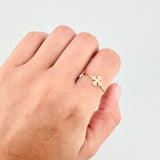 Anillo Crúz Floreada 1.1 g / T6 Oro Amarillo 18K