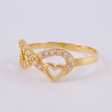 Anillo Infinito Corazón 1.75 g / T6 Oro Amarillo 18K
