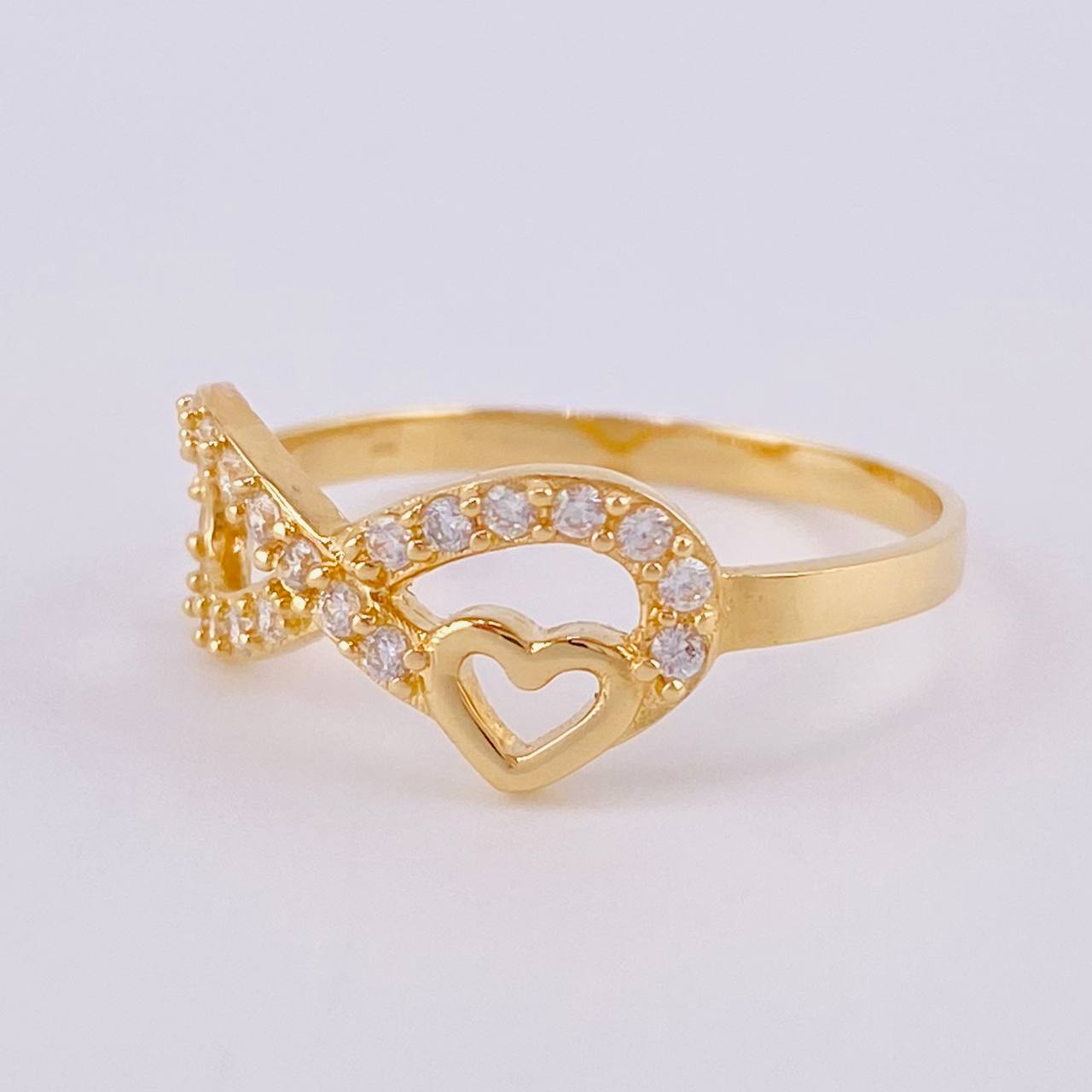 Infinity Heart Ring 1.7gr / T5 1/2 / 18K Yellow Gold *