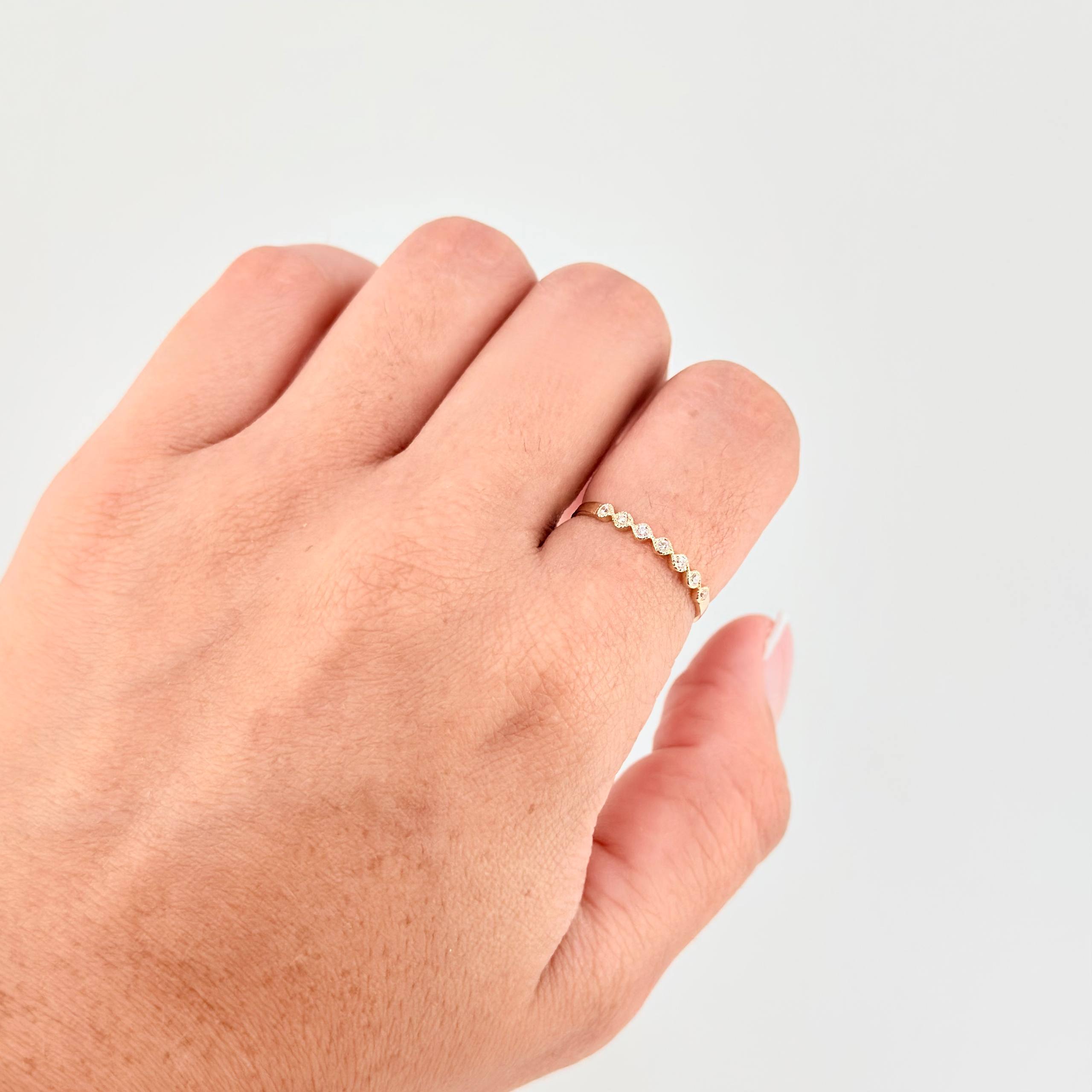 Anillo Burbujas 0.9gr / T6 1/2 / Oro Amarillo 18K *