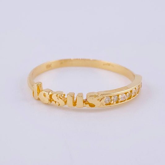 Anillo Jesús 1.55gr / T7 1/2 / Oro Amarillo 18K ©