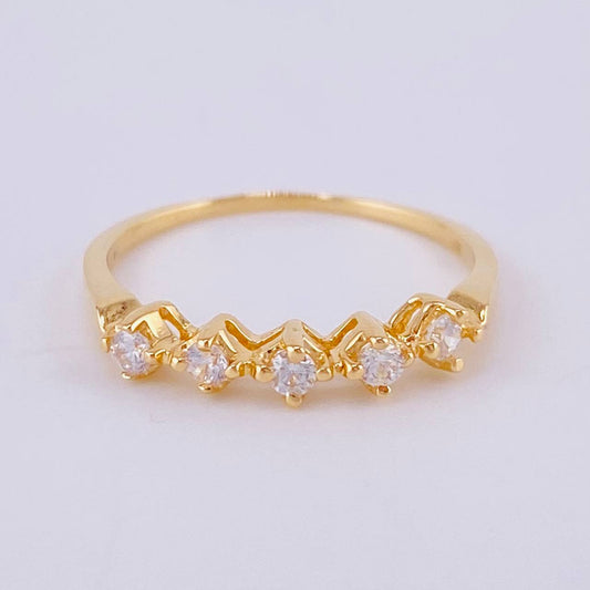 Anillo Estrellas Quintuples 1.35gr / T7 1/2 / Oro Amarillo 18K *