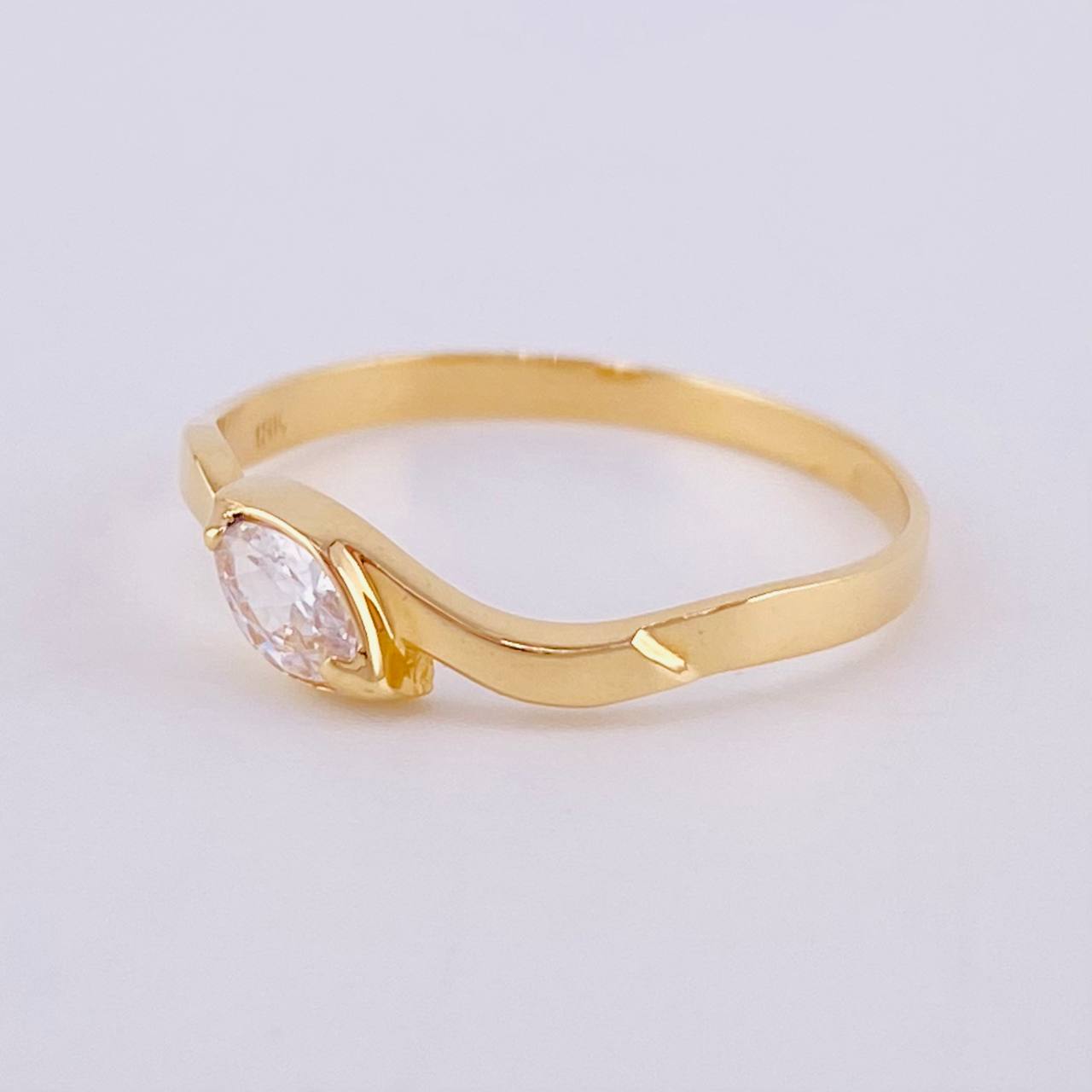 Anillo Solitario Ojo De Osiris 1.35gr / T7 / Oro Amarillo 18K ©
