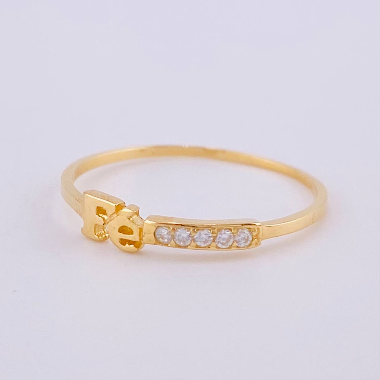 Anillo Fé 0.85gr / T7 1/4 / Oro Amarillo 18K ©