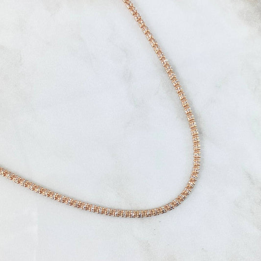 Ice Chain 20.6g / 23 1/2 in / 3.2mm Two Golds White Rose +4 18K