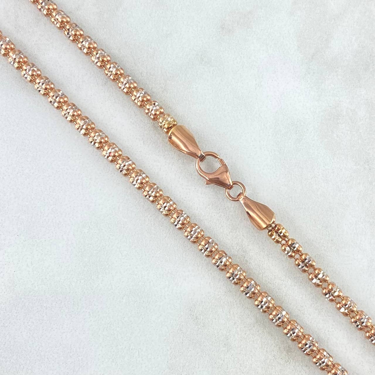 Morse Chain Ice 5gr / 50cm / 1.5mm Two Yellow White Gold +3 18K ©
