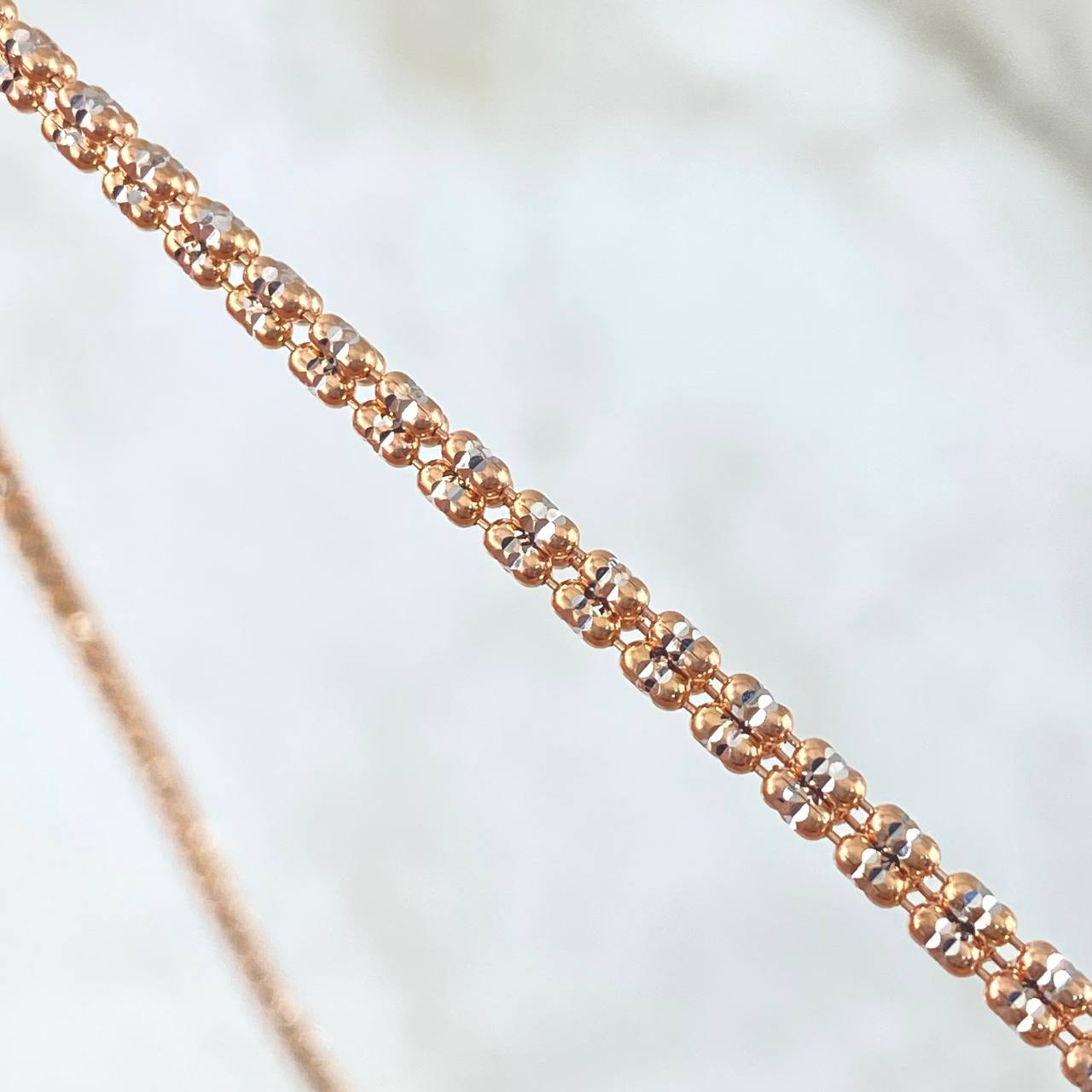 Morse Chain Ice 5gr / 50cm / 1.5mm Two Yellow White Gold +3 18K ©