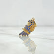 Pendant Parrot 1.9gr / 2.6cm / Blue Yellow And Black Zircons 18K Yellow Gold ©