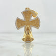 Pendant Cross Glory to the Father 7.8gr / 4cm / White Zircons 18K Yellow Gold ©