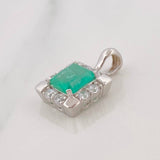 Dije Halo Esmeralda 1.22 Qts 1.7 g / 3/4 in Plata 925