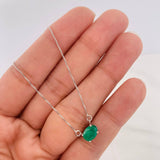 Cadena Ovalo Esmeralda 90 Pts 2.15 g / 19 in / 0.74 mm Plata 925