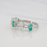 Anillo Infinito Zigzag Esmeralda 39 Pts 1.95 g / T7 1/4 Plata 925