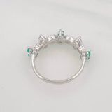 Anillo Infinito Zigzag Esmeralda 39 Pts 1.95 g / T7 1/4 Plata 925