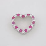 Herraje Corazon Rubi 38 Pts 1.35 g / 1/2 in Plata 925