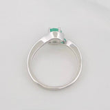 Emerald Solitaire Ring 41 Pts 2.05 g / T5 1/2 Silver 925