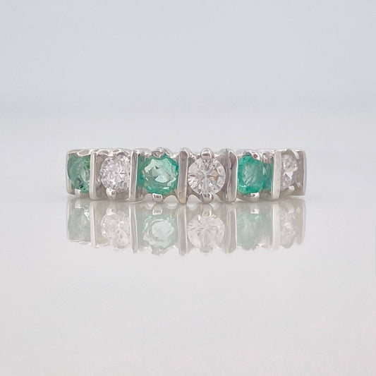Anillo Acordeón Esmeralda 28 Pts 1.6 g / T 6 3/4 Plata 925